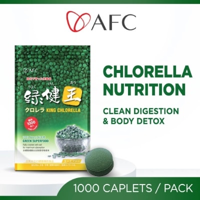 AFC - King Chlorella Chlorophyll Green Superfood Caplet (Detox, Digestion, Weight, Immune, Skin, Antioxidant, Gut Health) 1000s