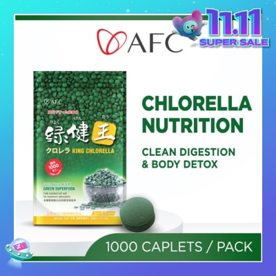 AFC King Chlorella Dietary Supplement (Superfood for Detox, Digestion, Weight, Diet, Immune, Skin, Antioxidant, Gut, Stomach Health) 1000s