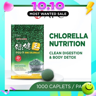 AFC King Chlorella Chlorophyll Green Superfood Caplet (Detox, Digestion, Weight, Immune, Skin, Antioxidant, Gut Health) 1000s image