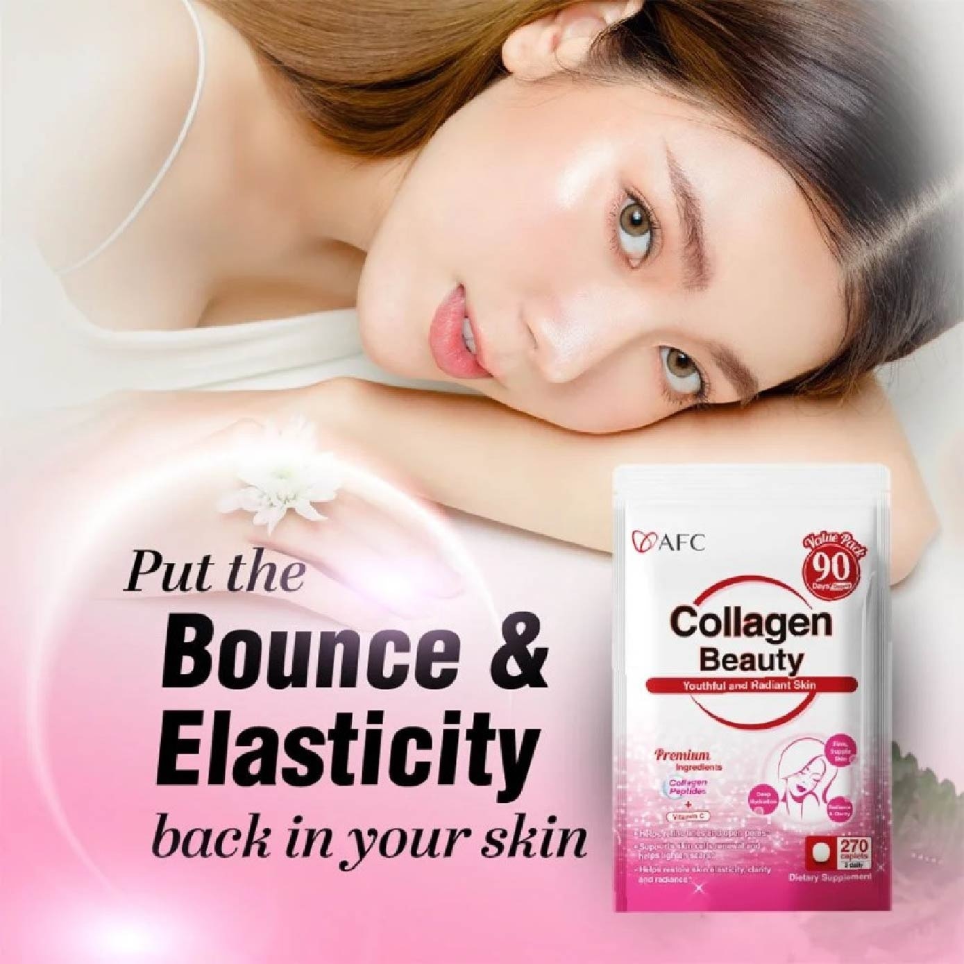Collagen Beauty Micro-Collagen Peptide Caplets (Glowing & Radiant Skin Complexion + Anti-aging & Lessen Wrinkles) 270s
