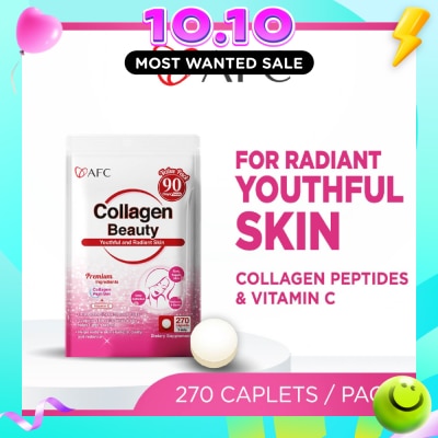 AFC Collagen Beauty Micro Collagen Peptide Caplets (Glowing & Radiant Skin Complexion + Anti aging & Lessen Wrinkles) 270s image