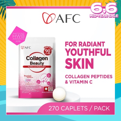 AFC JAPAN Collagen Beauty Dietary Supplement caplets (Glowing & Radiant Skin Complexion + Anti-aging & Lessen Wrinkles) 270s