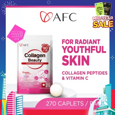 AFC JAPAN Collagen Beauty Dietary Supplement caplets (Glowing & Radiant Skin Complexion + Anti-aging & Lessen Wrinkles) 270s
