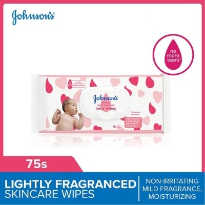 JOHNSON'S BABY Skincare Lightly Fragranced Baby Wipes (Non-Irritating + Mild Fragrance + Moisturizing) 75s (Expiry: Dec`2024)