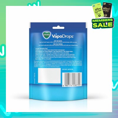 VICKS Vapodrops Cooling Peppermint Lozenges (Soothes And Cools Irritated Throats And Nasal) 24s