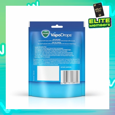 VICKS Vapodrops Cooling Peppermint Lozenges (Soothes And Cools Irritated Throats And Nasal) 24s
