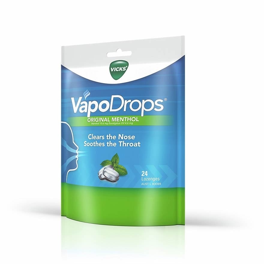 Vapodrops Original Menthol Lozenges (Soothes And Cools Irritated Throats And Nasal) 24s