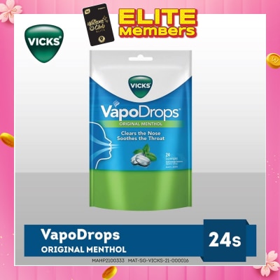 VICKS [CNY] Vapodrops Original Menthol Lozenges (Soothes And Cools Irritated Throats And Nasal) 24s