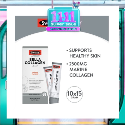 SWISSE Bella Collagen Orange Flavour Jelly Sticks 15g x 10s (Mixed Collagen Peptides) (Expiry: May`2027) image