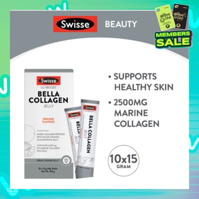 SWISSE Bella Collagen Orange Flavour Jelly Sticks 15g x 10s (Mixed Collagen Peptides)