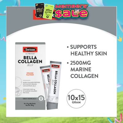 SWISSE - Bella Collagen Orange Flavour Jelly Sticks 15g x 10s (Mixed Collagen Peptides) (Expiry: Sep`2026)