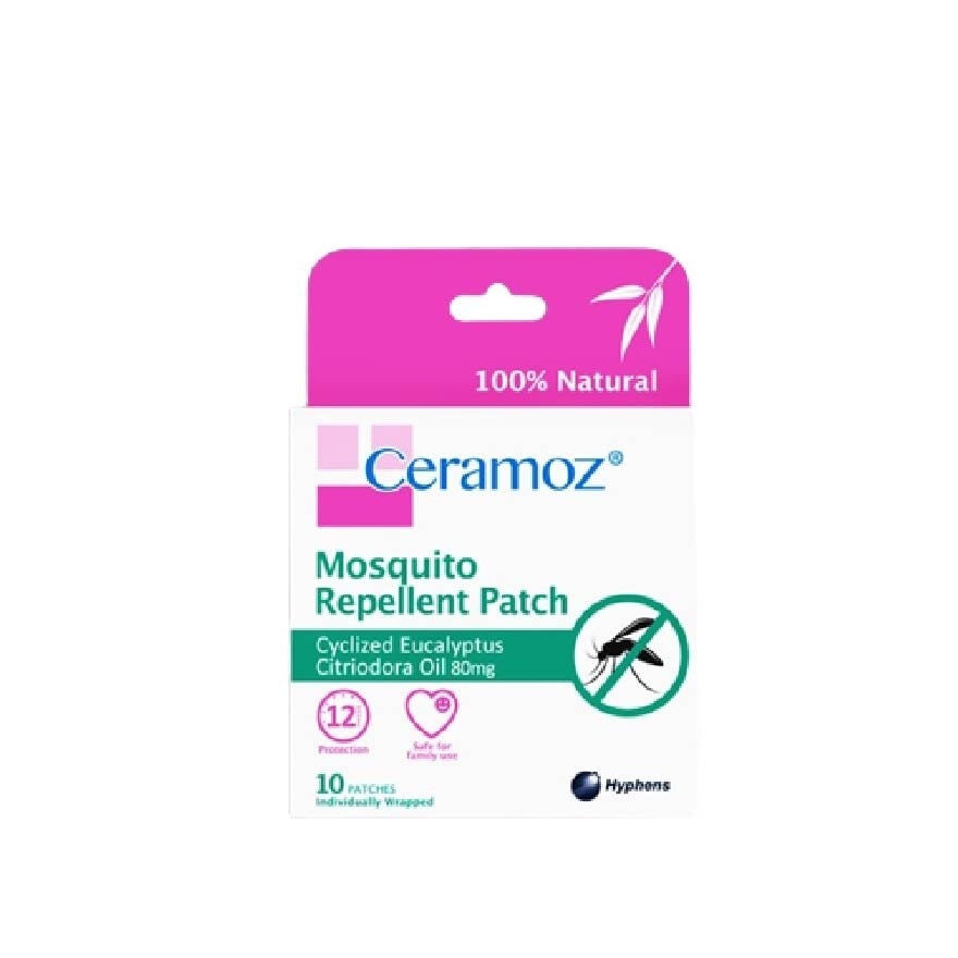 CERAMOZ Mosquito Repellent Patch (100% Natural + With Cyclized Eucalyptus Citriodora Oil) 10s