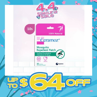 CERADAN - CERAMOZ Mosquito Repellent Patch (100% Natural + With Cyclized Eucalyptus Citriodora Oil) 10s