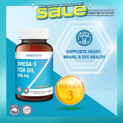 WATSONS - Omega-3 Fish Oil Softgel 1000Mg (Support Heart, Brain & Eyes) 90s