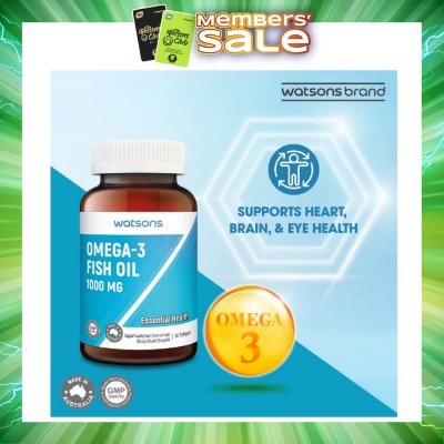 WATSONS - Omega-3 Fish Oil Softgel 1000Mg (Support Heart, Brain & Eyes) 90s