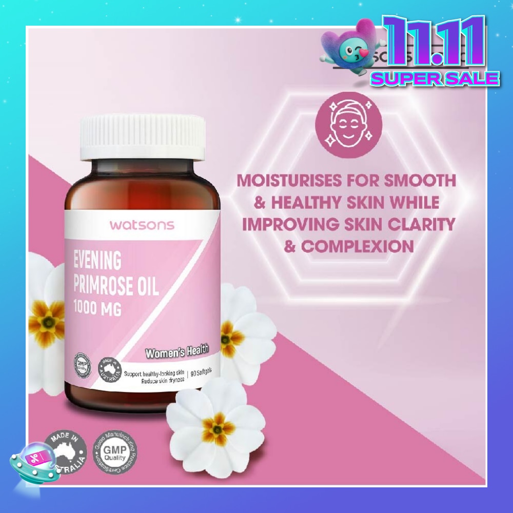 Evening Primrose Oil Softgel 1000Mg (Support Healthy Looking Skin & Reduce Skin Dryness) 90s