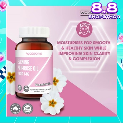 WATSONS Evening Primrose Oil Softgel 1000Mg (Support Healthy Looking Skin & Reduce Skin Dryness) 90s
