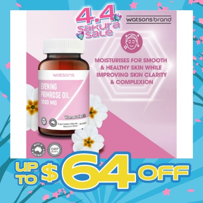 WATSONS - Evening Primrose Oil Softgel 1000Mg (Support Healthy Looking Skin & Reduce Skin Dryness) 90s