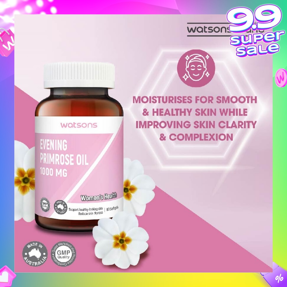 Evening Primrose Oil Softgel 1000Mg (Support Healthy Looking Skin & Reduce Skin Dryness) 90s