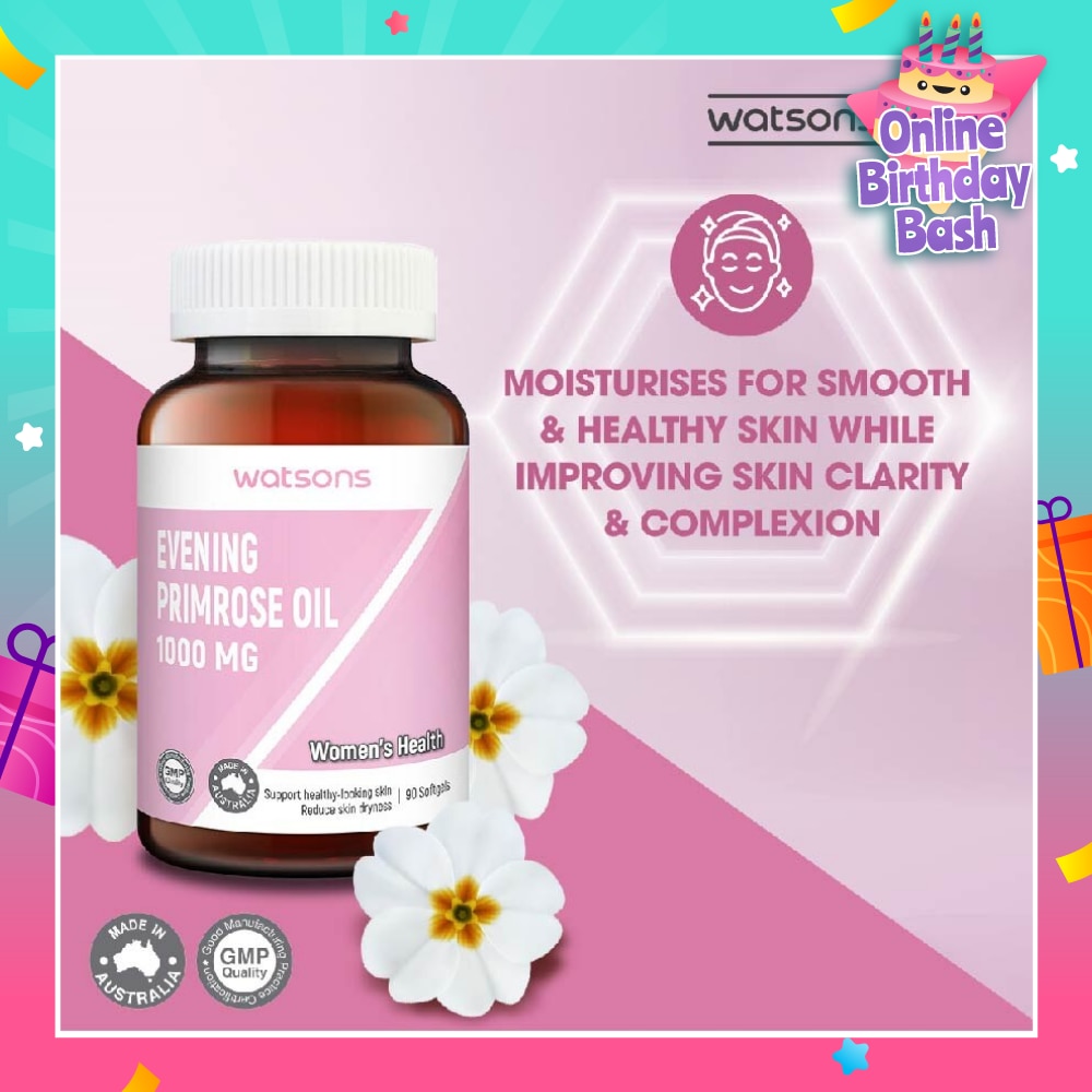 Evening Primrose Oil Softgel 1000Mg (Support Healthy Looking Skin & Reduce Skin Dryness) 90s