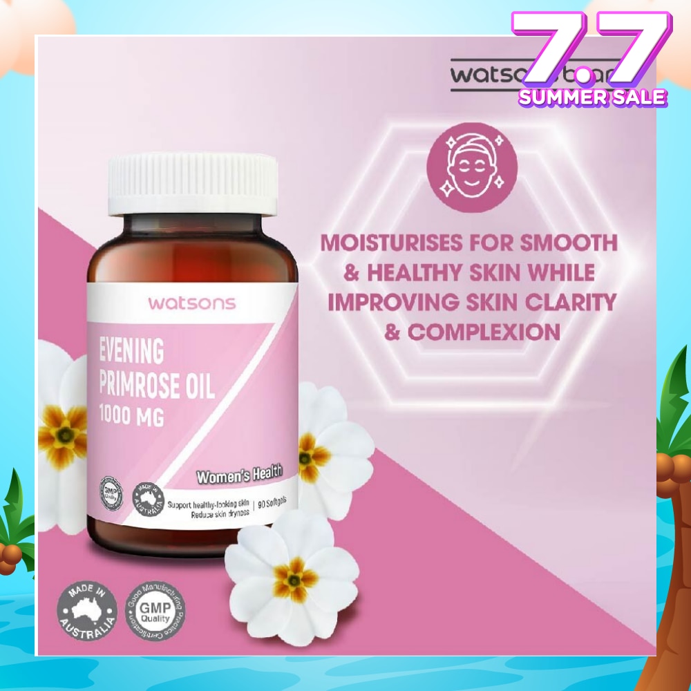 Evening Primrose Oil Softgel 1000Mg (Support Healthy Looking Skin & Reduce Skin Dryness) 90s