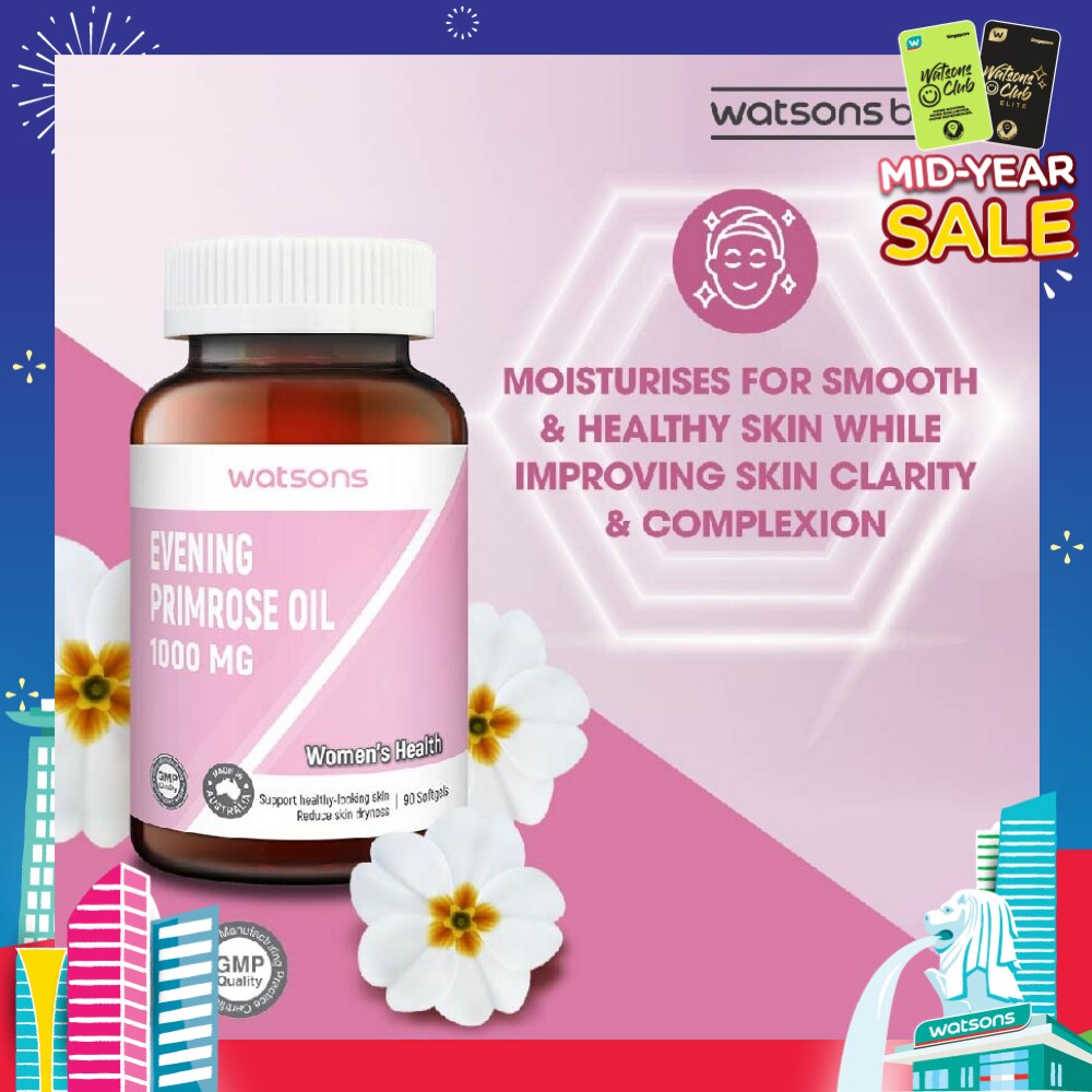 Evening Primrose Oil Softgel 1000Mg (Support Healthy Looking Skin & Reduce Skin Dryness) 90s