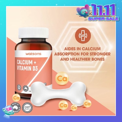 WATSONS Calcium 360G + Vitamin D3 Tablet (Support Formation & Maintainence of Healthy Bones) 60s