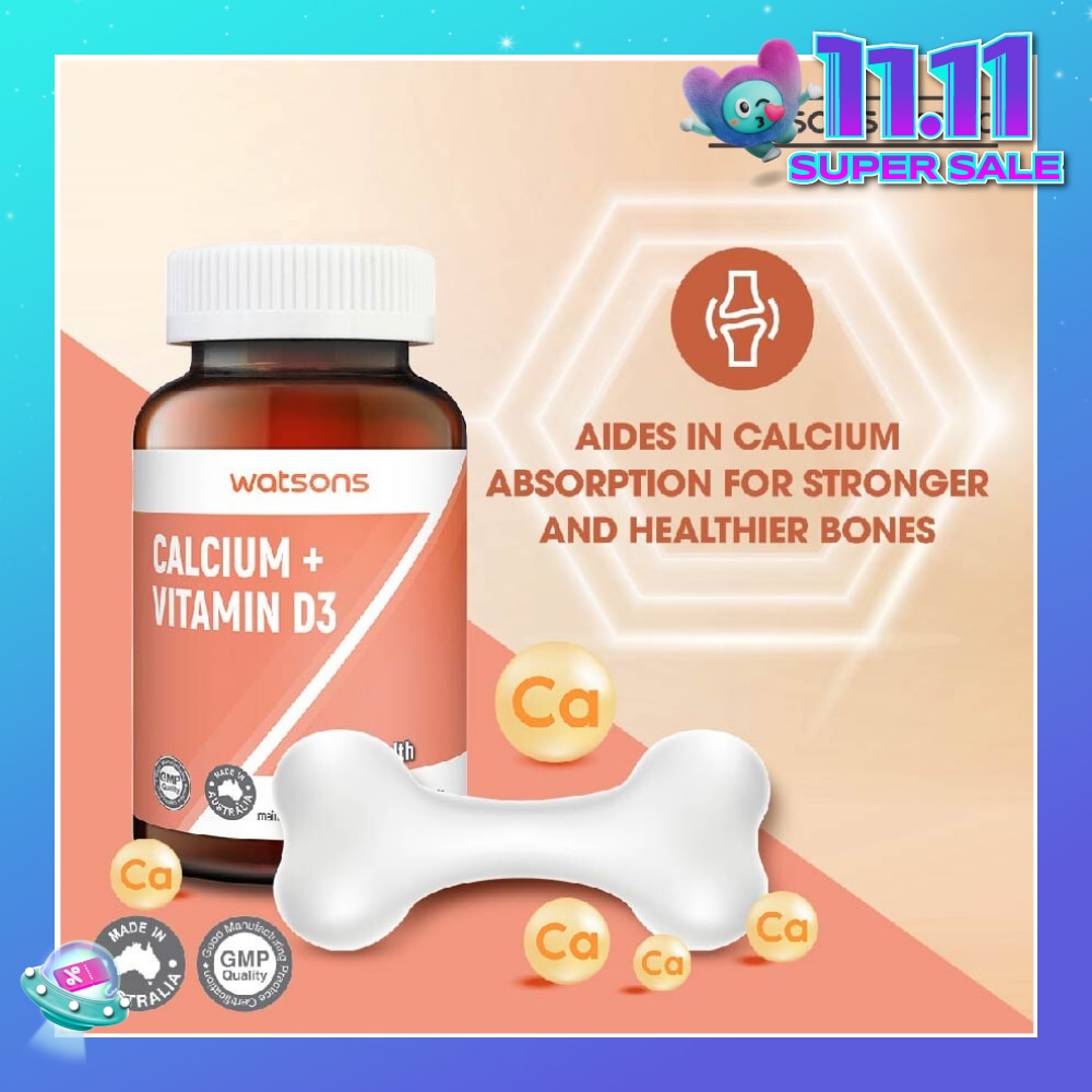 Calcium 360G + Vitamin D3 Tablet (Support Formation & Maintainence of Healthy Bones) 60s