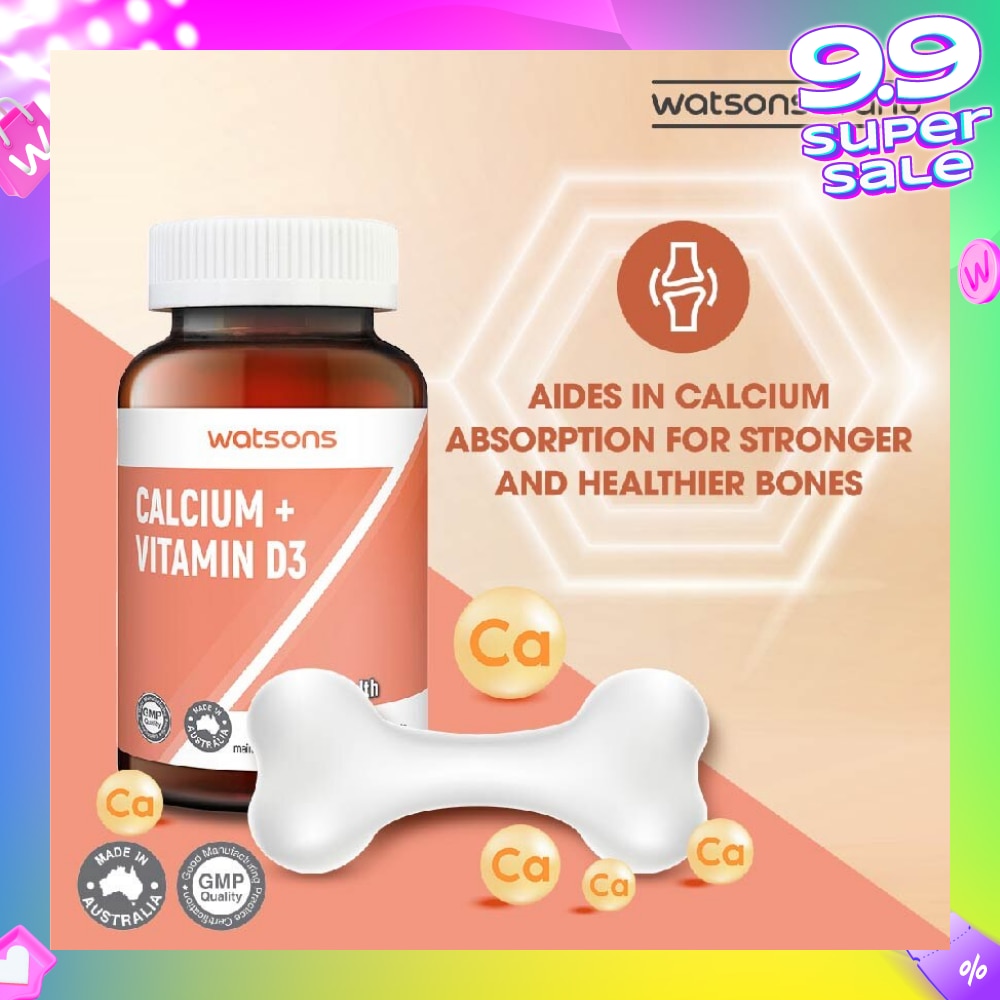 Calcium 360G + Vitamin D3 Tablet (Support Formation & Maintainence of Healthy Bones) 60s
