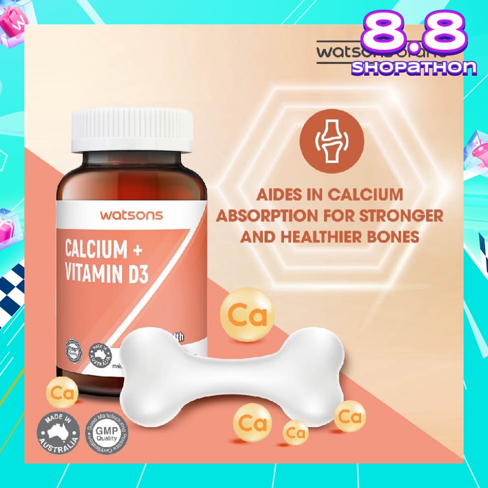 Calcium 360G + Vitamin D3 Tablet (Support Formation & Maintainence of Healthy Bones) 60s