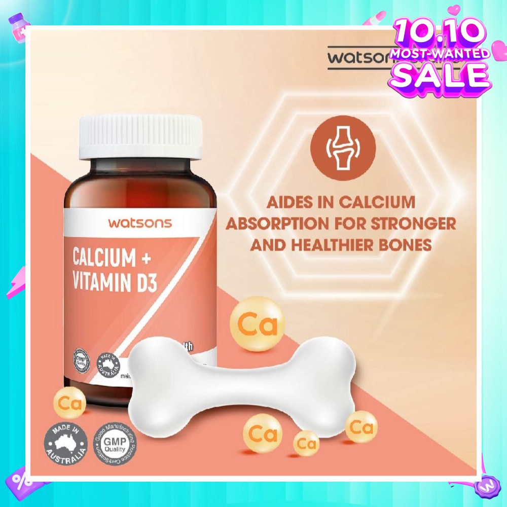 Calcium 360G + Vitamin D3 Tablet (Support Formation & Maintainence of Healthy Bones) 60s