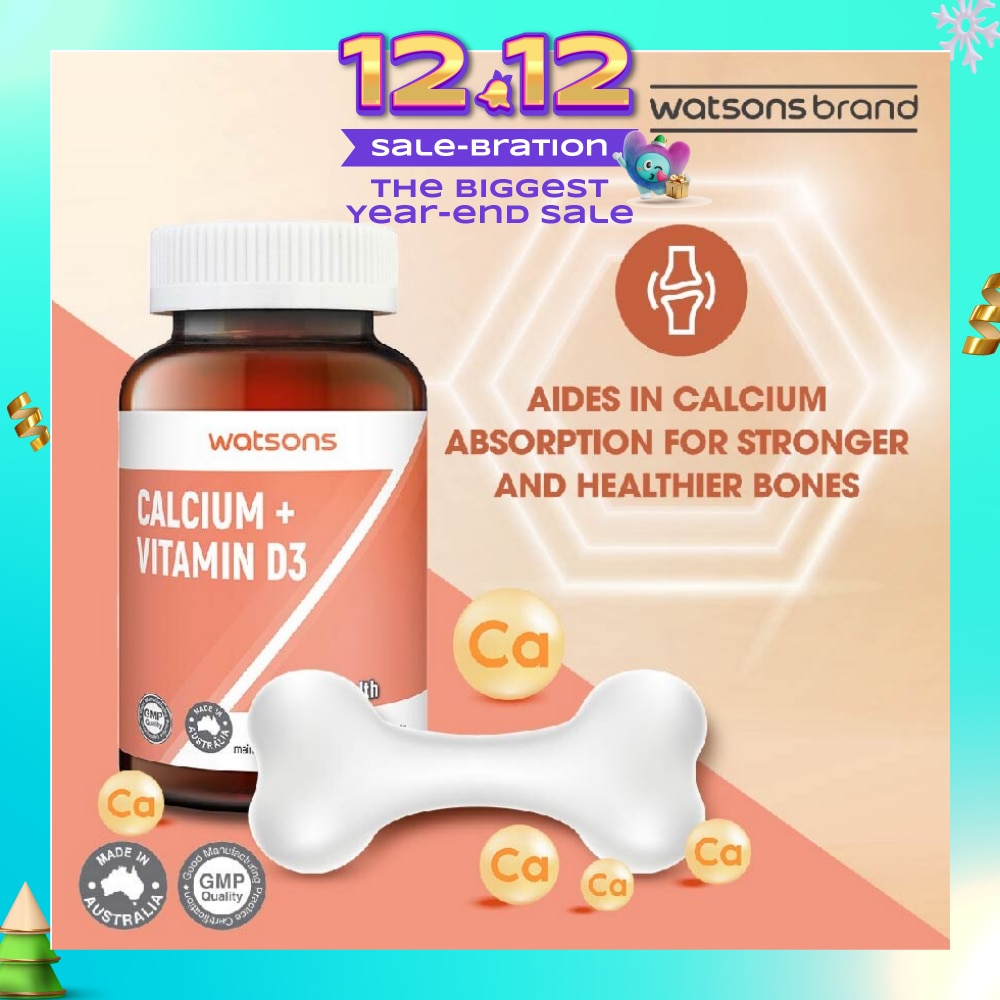 Calcium 360G + Vitamin D3 Tablet (Support Formation & Maintainence of Healthy Bones) 60s