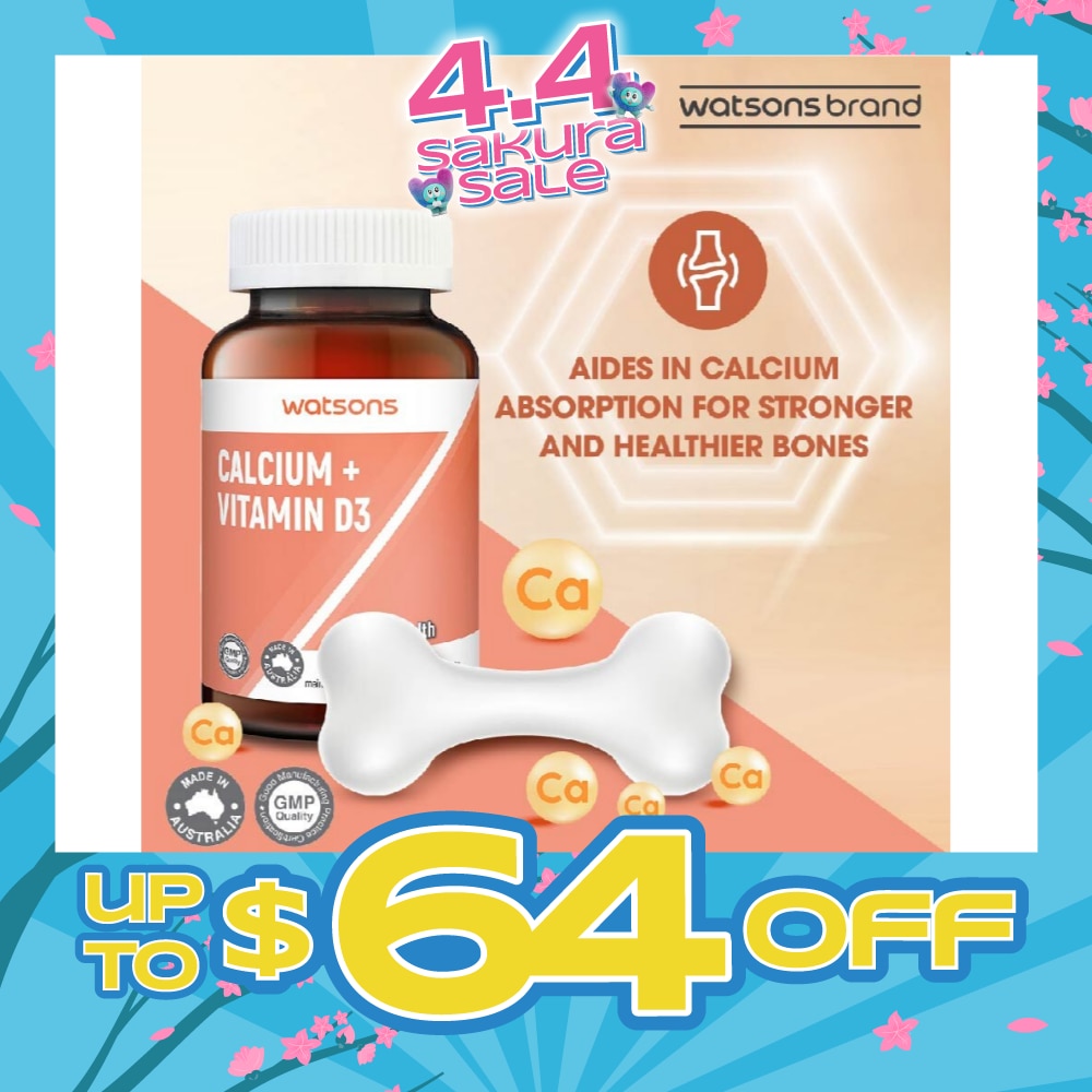 Calcium 360G + Vitamin D3 Tablet (Support Formation & Maintainence of Healthy Bones) 60s