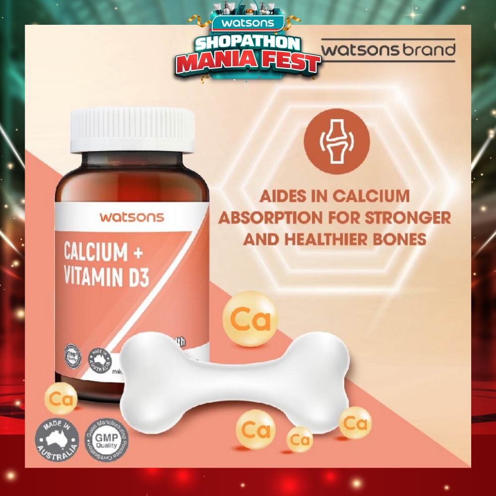 Calcium 360G + Vitamin D3 Tablet (Support Formation & Maintainence of Healthy Bones) 60s