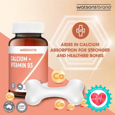 WATSONS Calcium 360G + Vitamin D3 Tablet (Support Formation & Maintainence of Healthy Bones) 60s