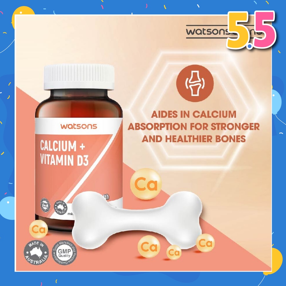 Calcium 360G + Vitamin D3 Tablet (Support Formation & Maintainence of Healthy Bones) 60s