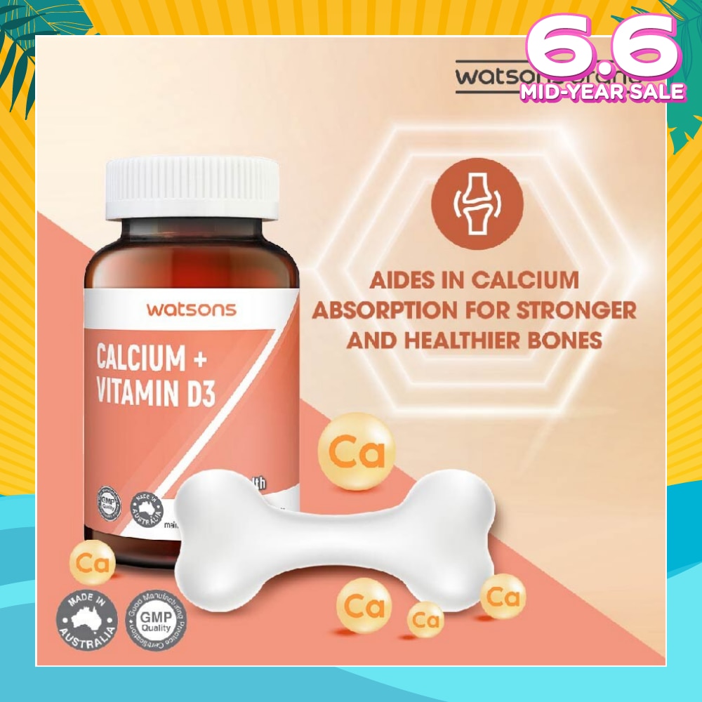 Calcium 360G + Vitamin D3 Tablet (Support Formation & Maintainence of Healthy Bones) 60s