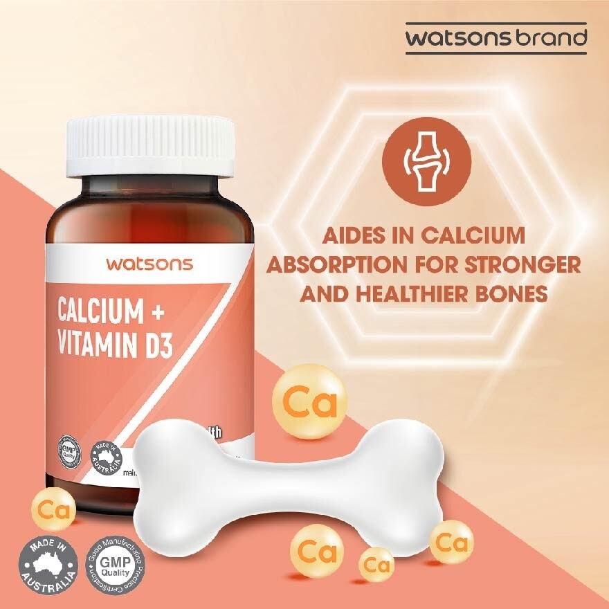 Calcium 360G + Vitamin D3 Tablet (Support Formation & Maintainence of Healthy Bones) 60s