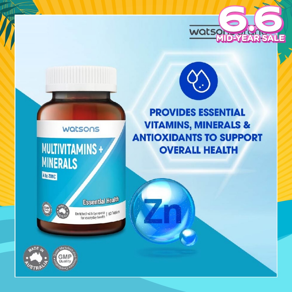 Multivitamins + Minerals Tablet (For Everyday Essential Health) 60s