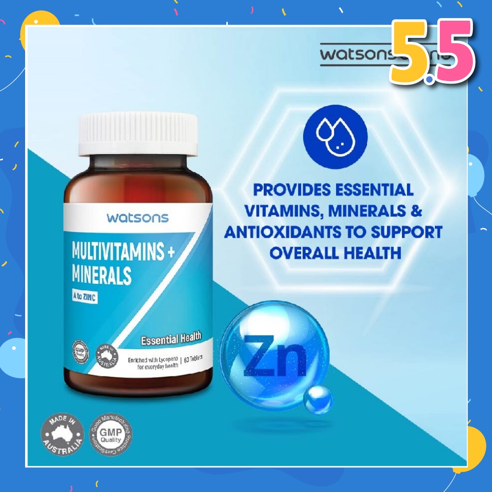 Multivitamins + Minerals Tablet (For Everyday Essential Health) 60s
