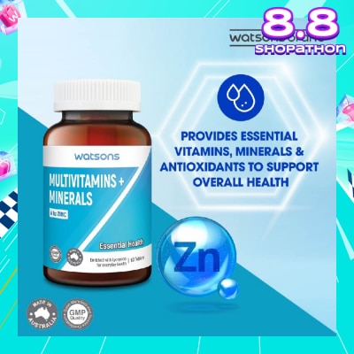 WATSONS Multivitamins + Minerals Tablet (For Everyday Essential Health) 60s