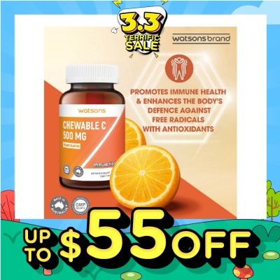 WATSONS Chewable C Tablet 500Mg Sugar Free (For Antioxidant Support) 60s