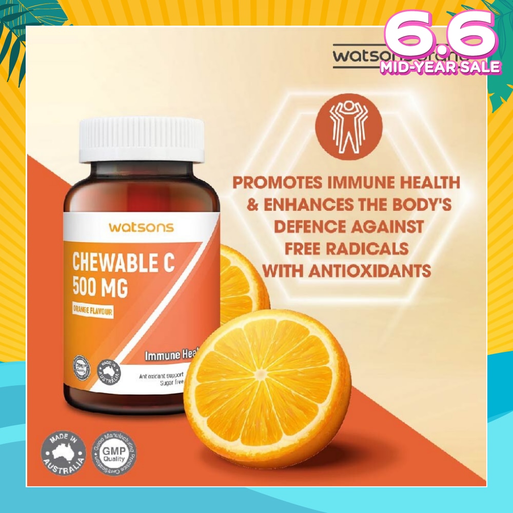 Chewable C Tablet 500Mg Sugar Free (For Antioxidant Support) 60s