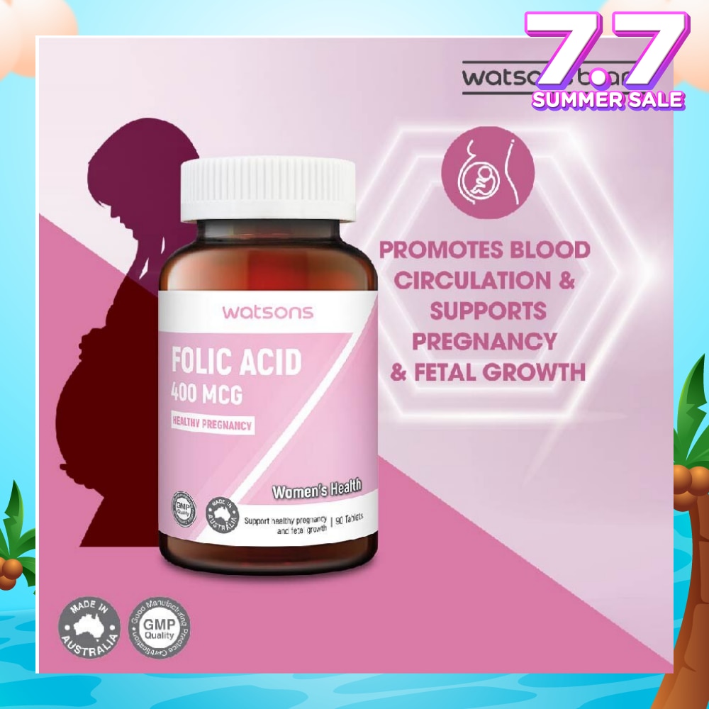 Folic Acid Tablet 400MCG (Support Healthy Pregnancy & Fetal Growth) 90s