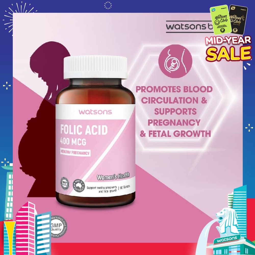 Folic Acid Tablet 400MCG (Support Healthy Pregnancy & Fetal Growth) 90s