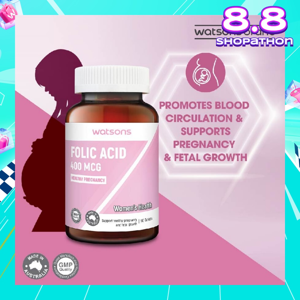 Folic Acid Tablet 400MCG (Support Healthy Pregnancy & Fetal Growth) 90s