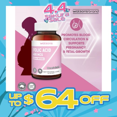 WATSONS - Folic Acid Tablet 400MCG (Support Healthy Pregnancy & Fetal Growth) 90s