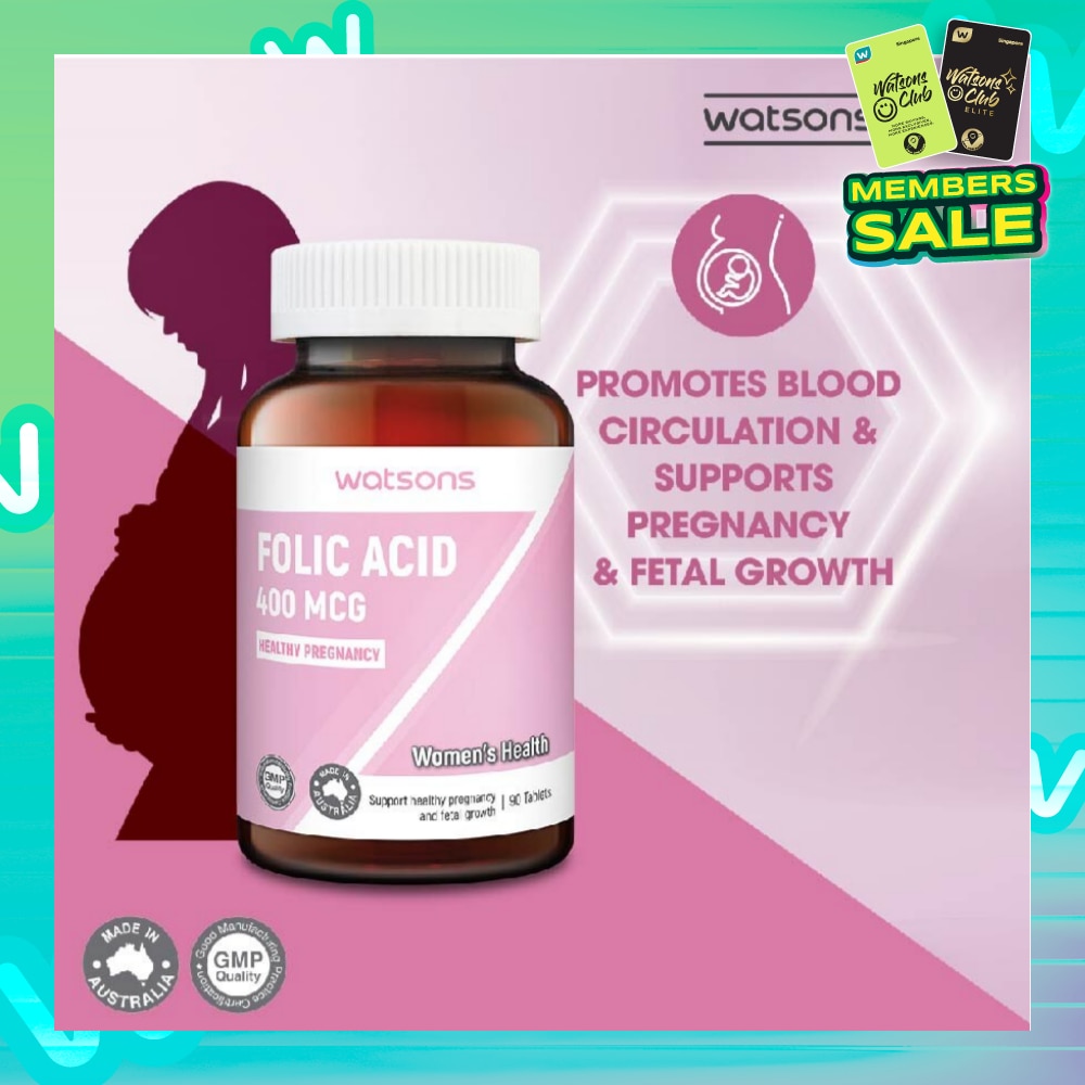 Folic Acid Tablet 400MCG (Support Healthy Pregnancy & Fetal Growth) 90s