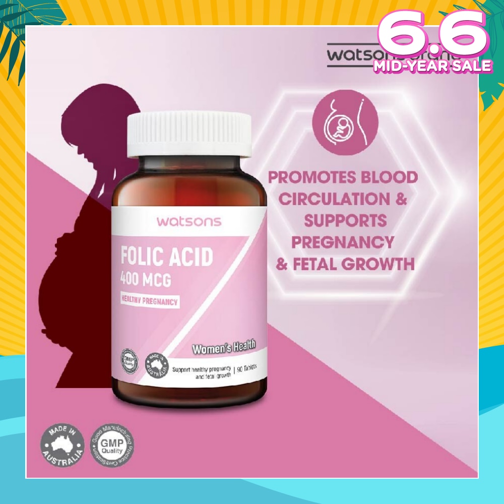 Folic Acid Tablet 400MCG (Support Healthy Pregnancy & Fetal Growth) 90s