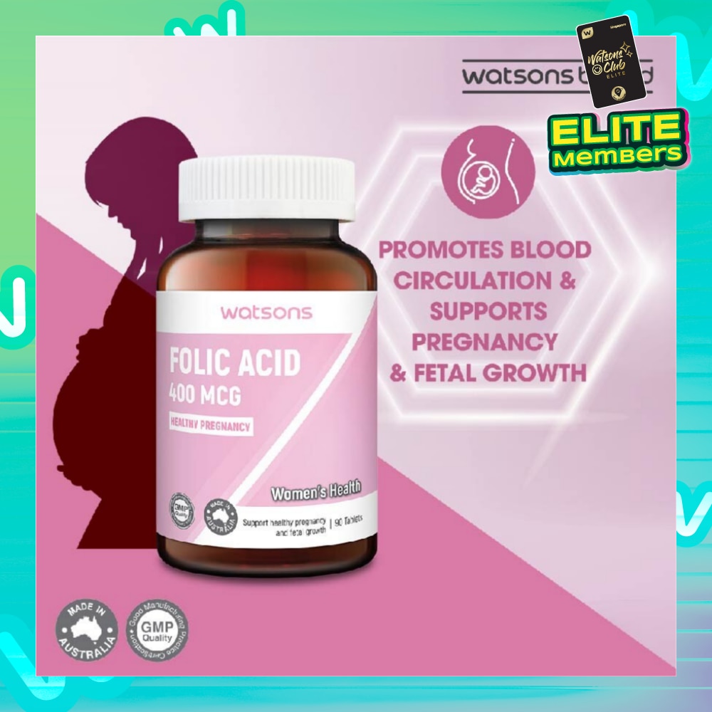 Folic Acid Tablet 400MCG (Support Healthy Pregnancy & Fetal Growth) 90s